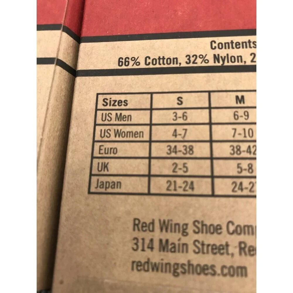 Red Wing Shoes Cotton Ragg Crew Socks Womens  Size 4-7 Men 3-6 Three Pairs Black